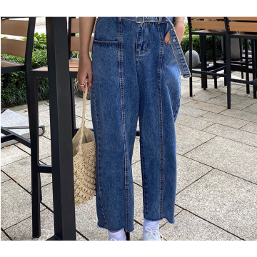 New Mid seam stitching blue jeans for women